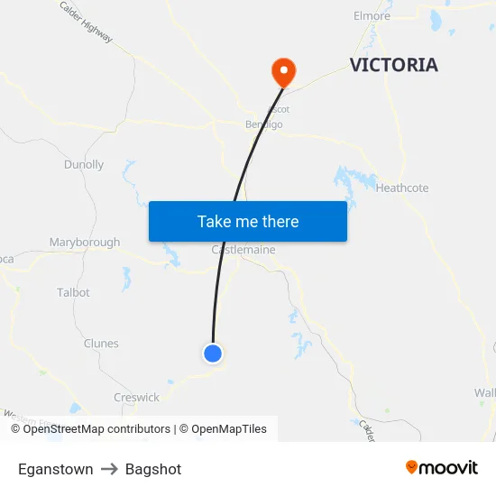 Eganstown to Bagshot map