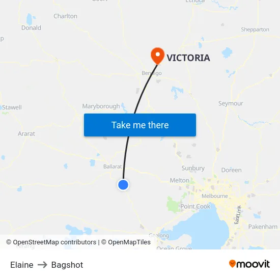 Elaine to Bagshot map