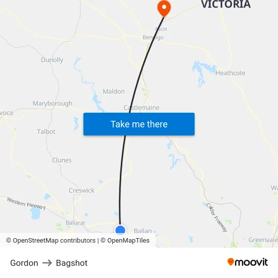 Gordon to Bagshot map