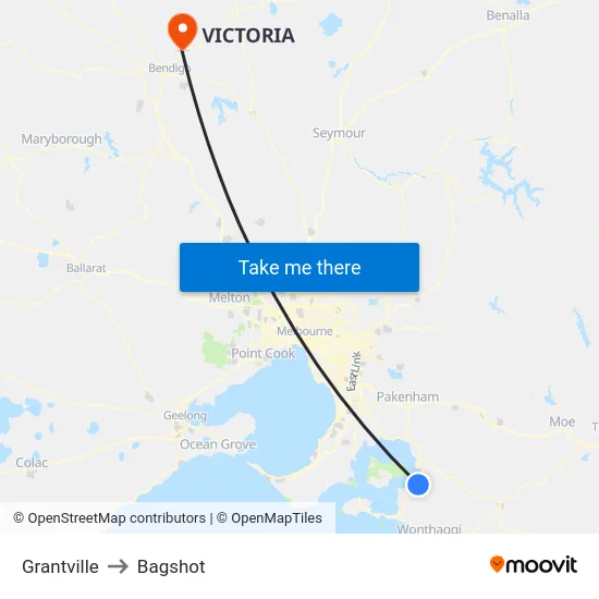 Grantville to Bagshot map