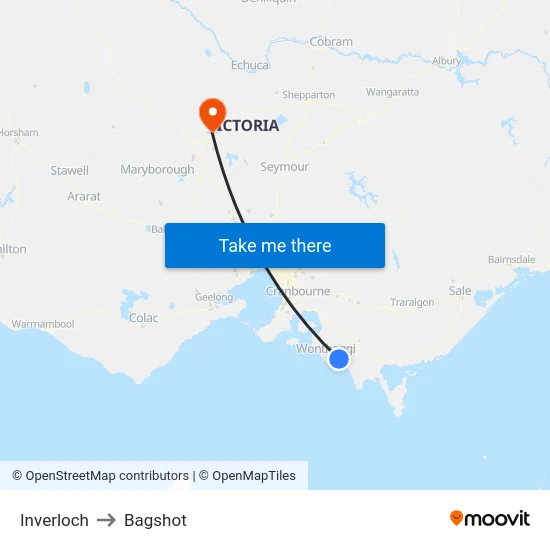 Inverloch to Bagshot map