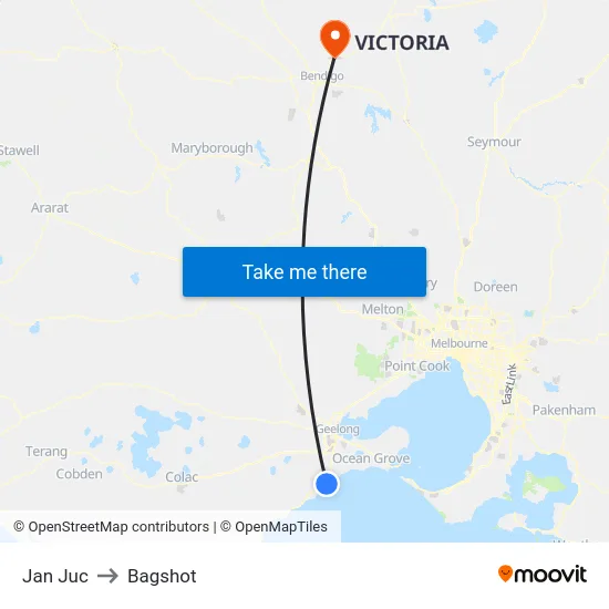 Jan Juc to Bagshot map