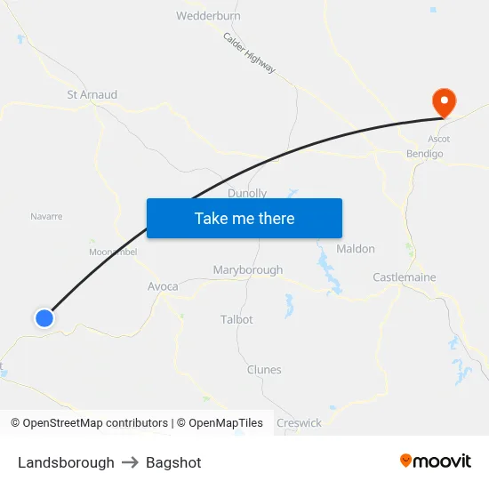 Landsborough to Bagshot map