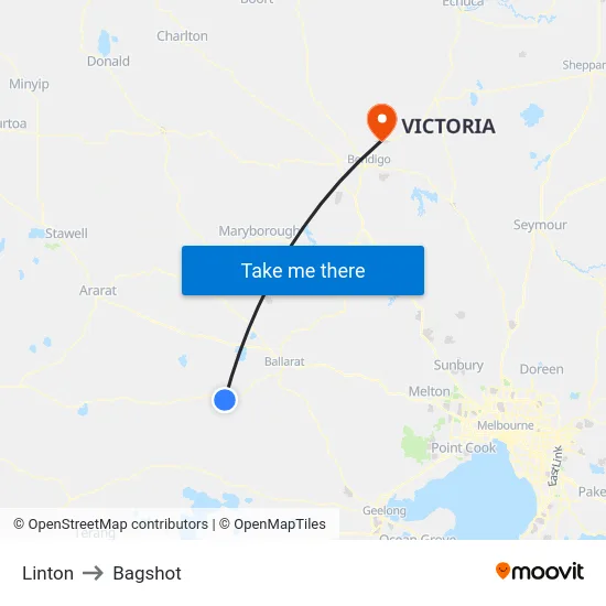 Linton to Bagshot map