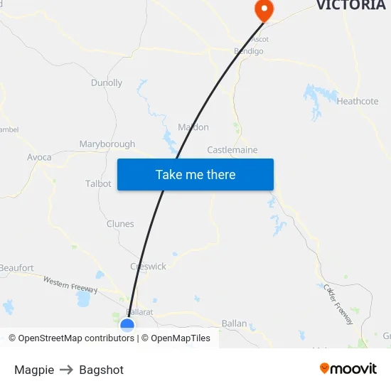 Magpie to Bagshot map