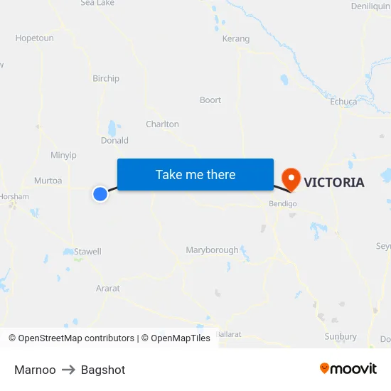 Marnoo to Bagshot map