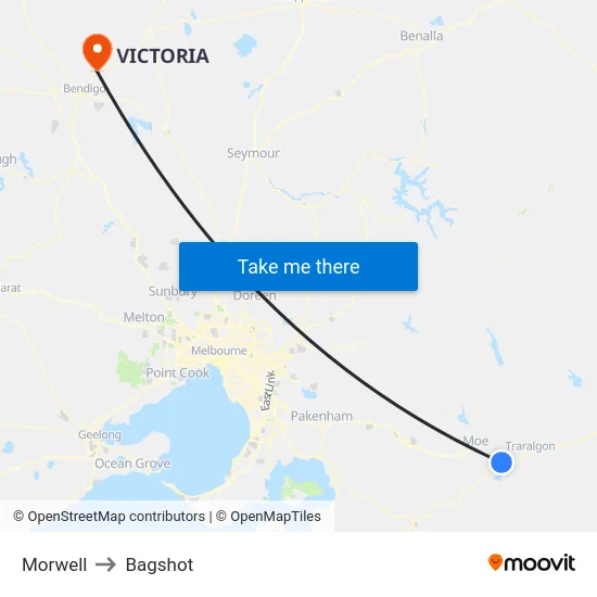 Morwell to Bagshot map