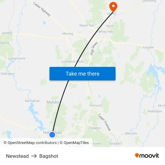 Newstead to Bagshot map