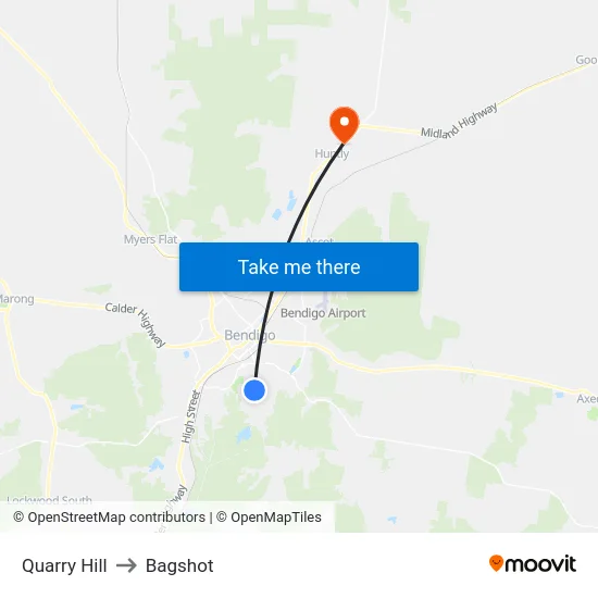 Quarry Hill to Bagshot map