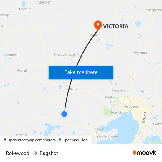Rokewood to Bagshot map