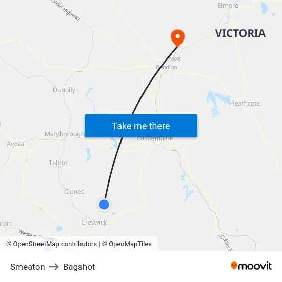 Smeaton to Bagshot map