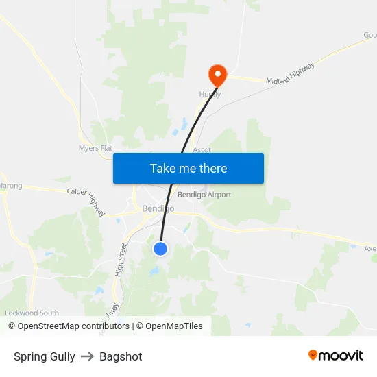 Spring Gully to Bagshot map