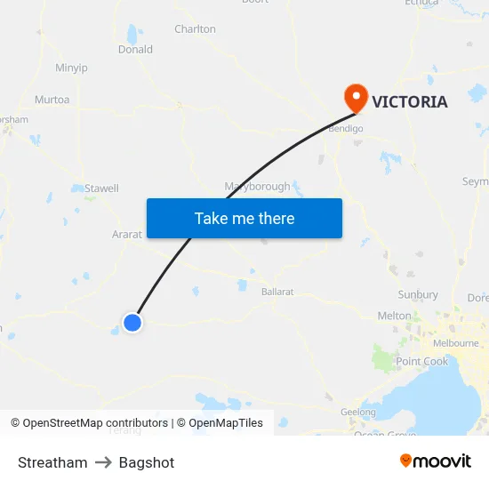 Streatham to Bagshot map