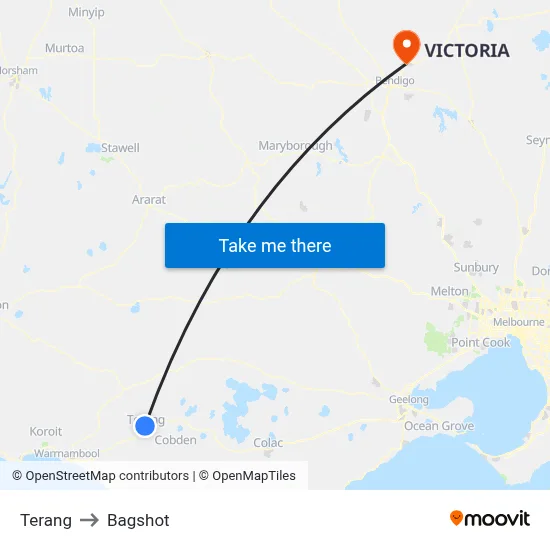 Terang to Bagshot map