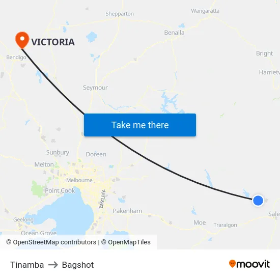 Tinamba to Bagshot map