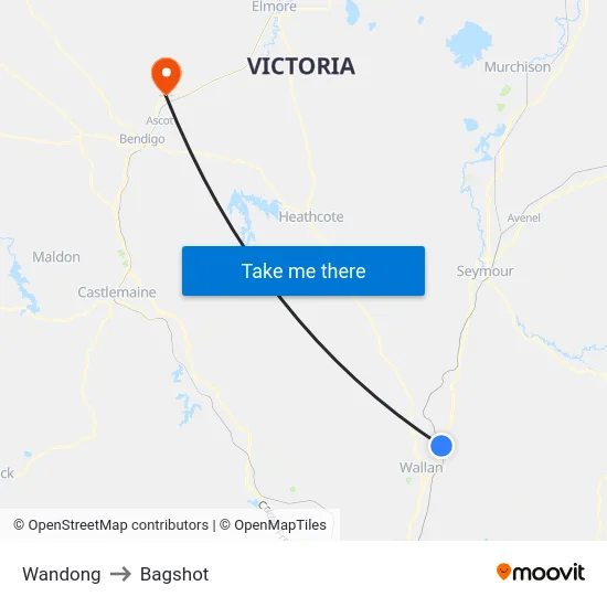 Wandong to Bagshot map