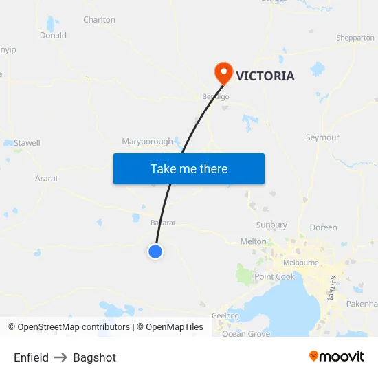 Enfield to Bagshot map