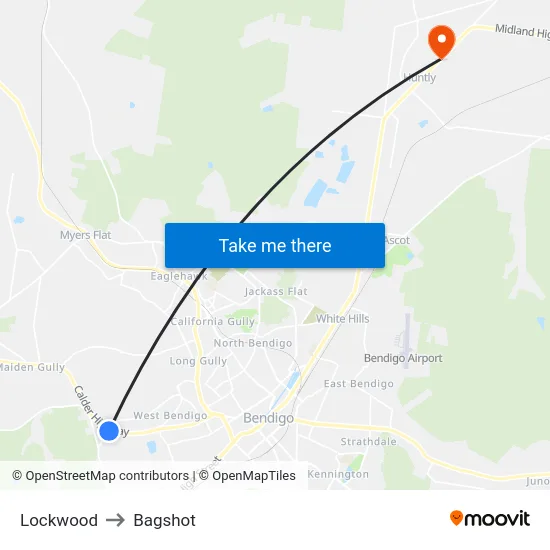 Lockwood to Bagshot map