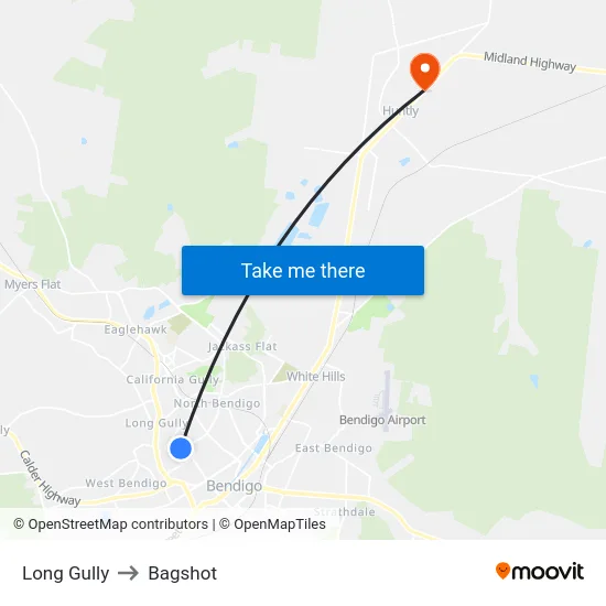 Long Gully to Bagshot map