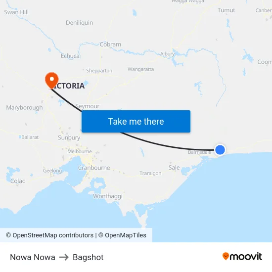 Nowa Nowa to Bagshot map