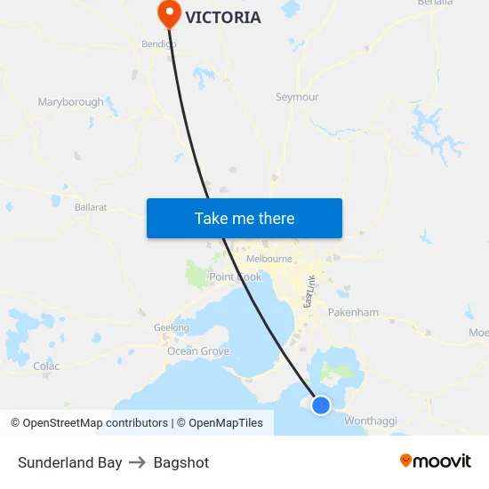 Sunderland Bay to Bagshot map