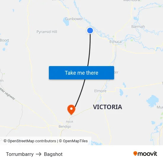 Torrumbarry to Bagshot map