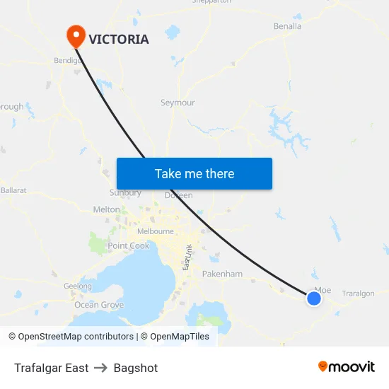 Trafalgar East to Bagshot map