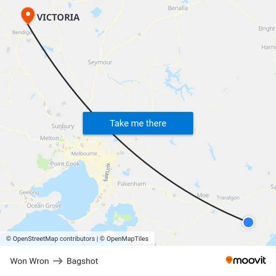 Won Wron to Bagshot map