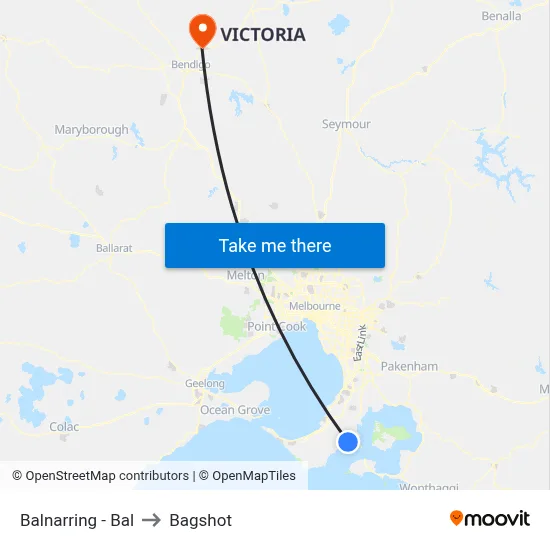 Balnarring - Bal to Bagshot map