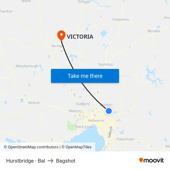 Hurstbridge - Bal to Bagshot map