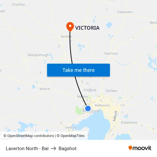 Laverton North - Bal to Bagshot map