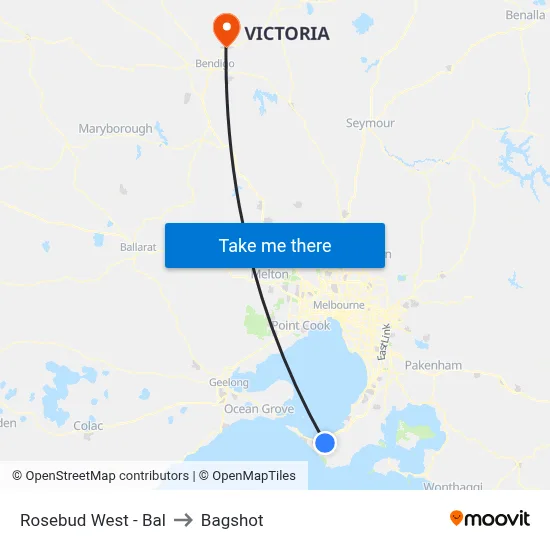 Rosebud West - Bal to Bagshot map