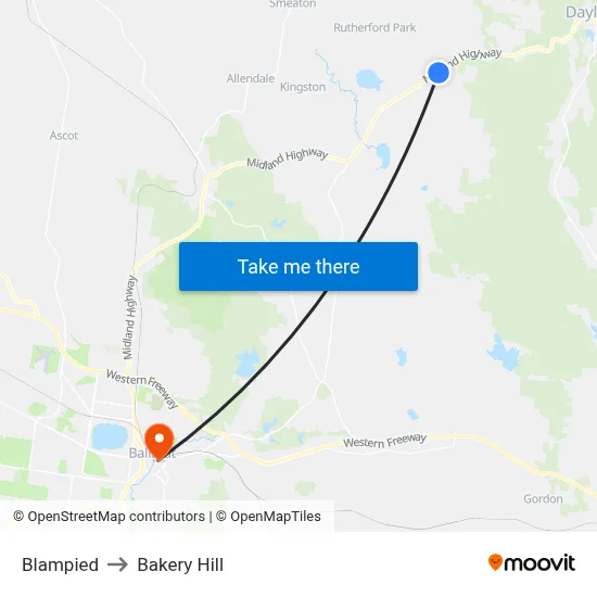 Blampied to Bakery Hill map