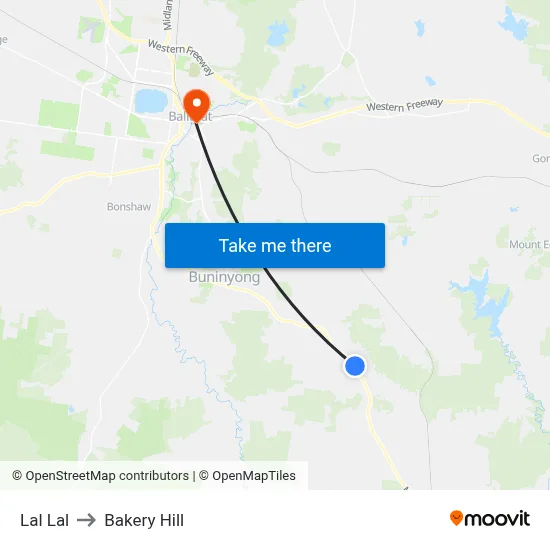 Lal Lal to Bakery Hill map