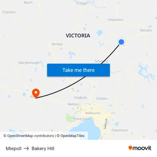 Miepoll to Bakery Hill map