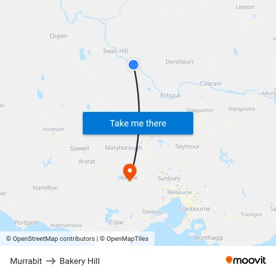 Murrabit to Bakery Hill map