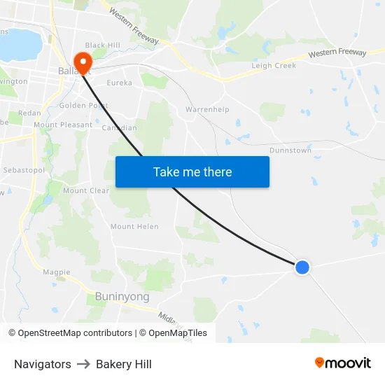 Navigators to Bakery Hill map