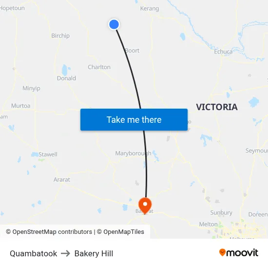 Quambatook to Bakery Hill map