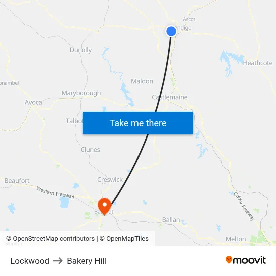 Lockwood to Bakery Hill map