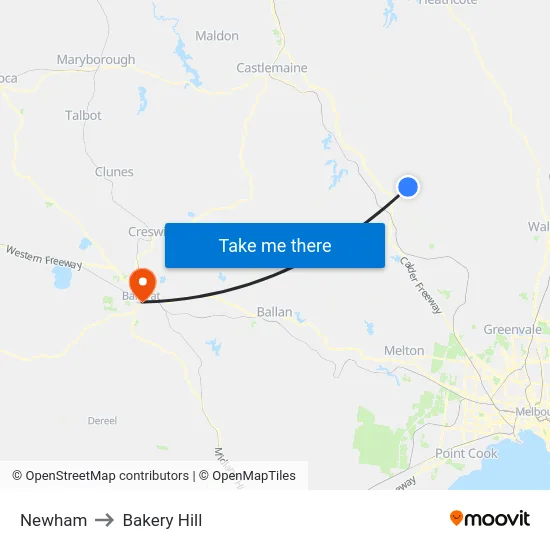 Newham to Bakery Hill map
