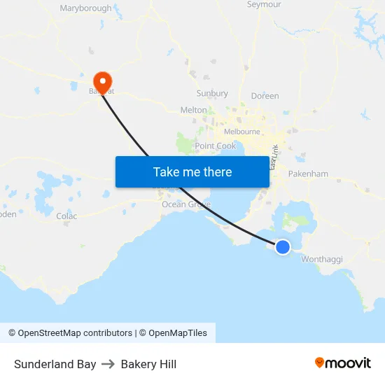 Sunderland Bay to Bakery Hill map