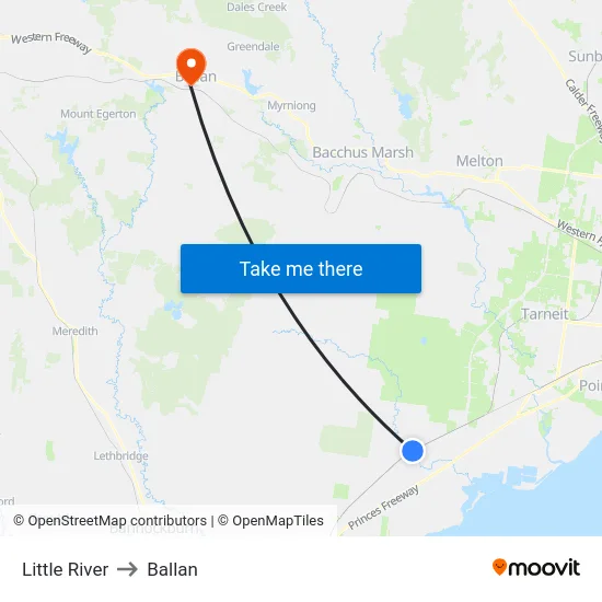 Little River to Ballan map