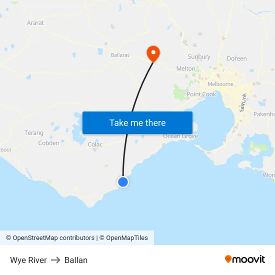 Wye River to Ballan map