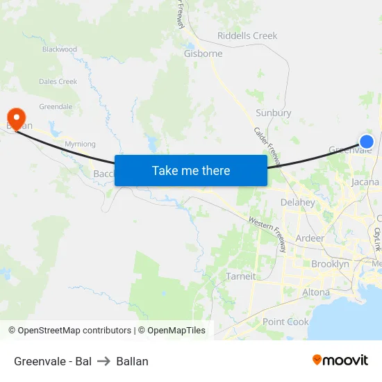 Greenvale - Bal to Ballan map