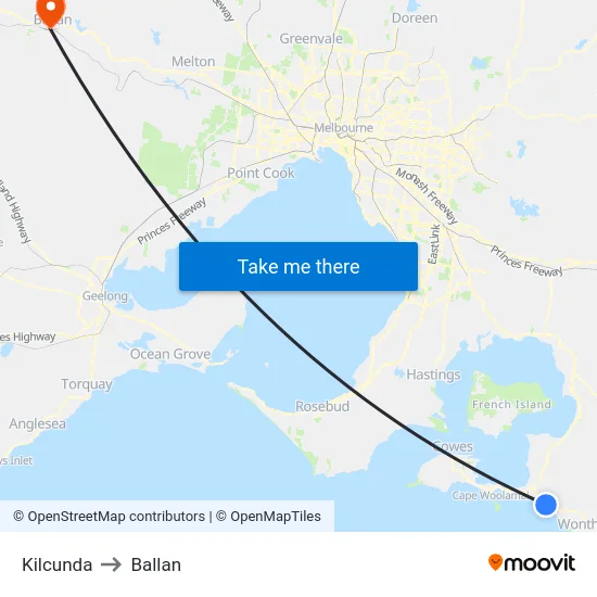 Kilcunda to Ballan map