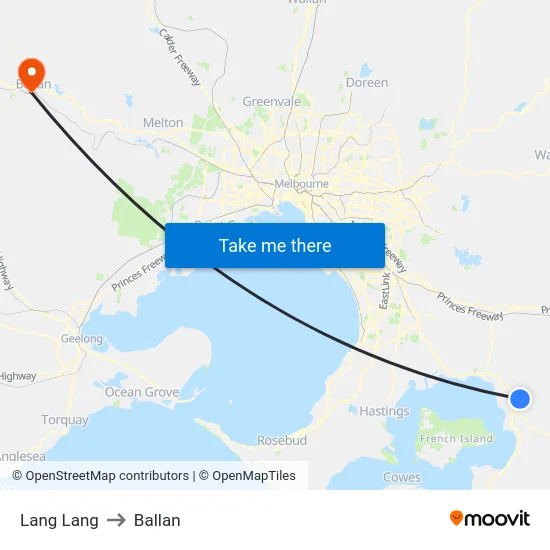 Lang Lang to Ballan map