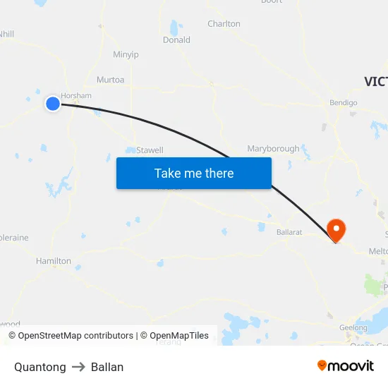 Quantong to Ballan map