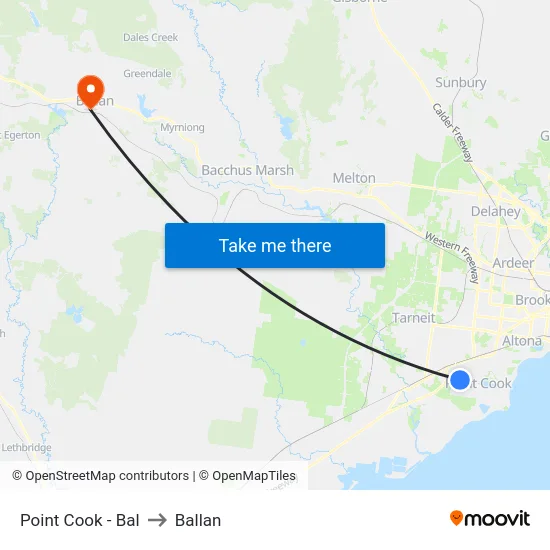 Point Cook - Bal to Ballan map