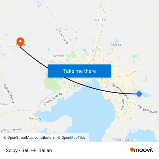 Selby - Bal to Ballan map