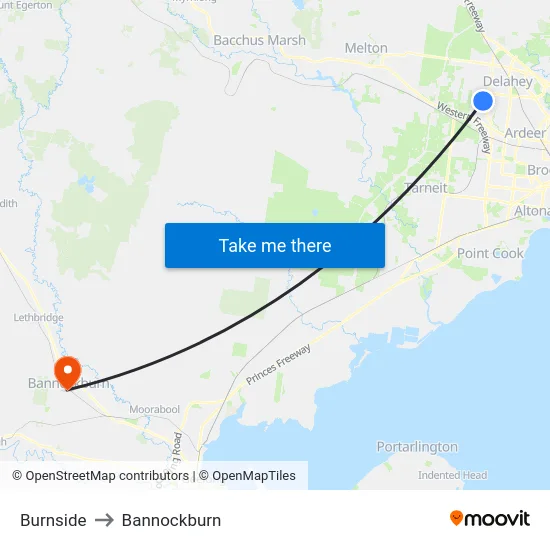 Burnside to Bannockburn map